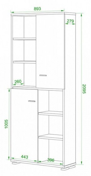 Стеллаж комбинированный Домино ПУ-30-2 в Добрянке - dobryanka.mebel24.online | фото 2