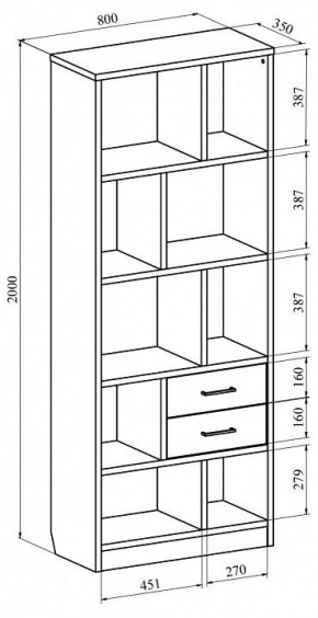 Стеллаж комбинированный Виктория ВИ-02К в Добрянке - dobryanka.mebel24.online | фото 6