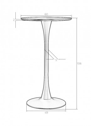 Стол барный MIA BAR, черная столешница, черное основание в Добрянке - dobryanka.mebel24.online | фото 6