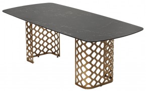 Стол CHIAVARI 220 KL-116 Черный мрамор матовый, итальянская керамика / бронзовый, ®DISAUR в Добрянке - dobryanka.mebel24.online | фото 7