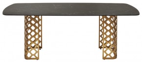 Стол CHIAVARI 220 KL-116 Черный мрамор матовый, итальянская керамика / бронзовый, ®DISAUR в Добрянке - dobryanka.mebel24.online | фото 8