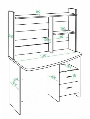 Стол компьютерный Домино Лайт СКЛ-Крл 120+НКЛ-120 в Добрянке - dobryanka.mebel24.online | фото 2