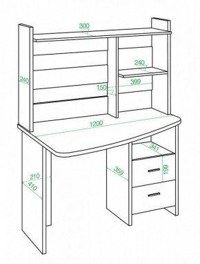 Стол компьютерный Домино Лайт СКЛ-Крл 120+НКЛ-120 в Добрянке - dobryanka.mebel24.online | фото 3