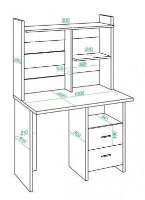 Стол компьютерный Домино Лайт СКЛ-Прям100+НКЛ-100 в Добрянке - dobryanka.mebel24.online | фото 3