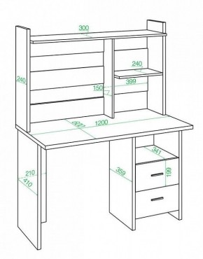 Стол компьютерный Домино Лайт СКЛ-Прям120+НКЛ-120 в Добрянке - dobryanka.mebel24.online | фото 3