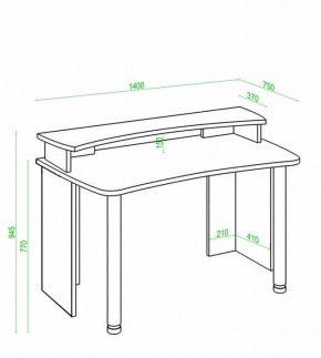 Стол компьютерный Домино Лайт СКЛ-Софт140+НКИЛ140 в Добрянке - dobryanka.mebel24.online | фото 3