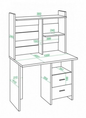 Стол компьютерный Домино Lite СКЛ-Прям100+НКЛ-100 в Добрянке - dobryanka.mebel24.online | фото