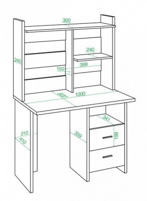 Стол компьютерный Домино Lite СКЛ-Прям100Р+НКЛ-100 в Добрянке - dobryanka.mebel24.online | фото 2