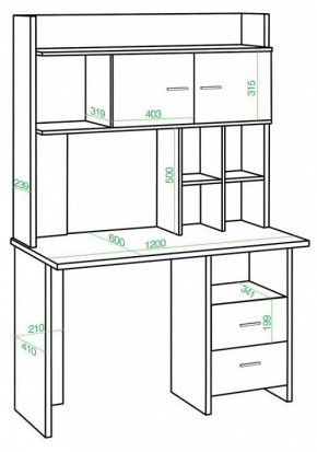 Стол компьютерный Домино lite СКЛ-Прям120+НКЛХ-120 в Добрянке - dobryanka.mebel24.online | фото 2