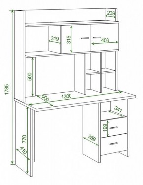 Стол компьютерный Домино Lite СКЛ-Прям130+НКЛХ-130 в Добрянке - dobryanka.mebel24.online | фото 2