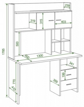 Стол компьютерный Домино Lite СКЛ-Прям130Р+НКЛХ-130 в Добрянке - dobryanka.mebel24.online | фото 2