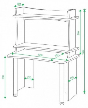 Стол компьютерный Домино lite СКЛ-Софт120+НКИЛ120 ВЛ в Добрянке - dobryanka.mebel24.online | фото 2