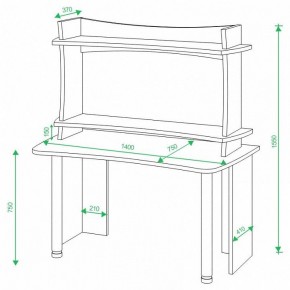 Стол компьютерный Домино lite СКЛ-Софт140+НКИЛ140 ВЛ в Добрянке - dobryanka.mebel24.online | фото 2