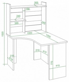 Стол компьютерный Домино Lite СКЛ-Угл120+НКЛ-100 в Добрянке - dobryanka.mebel24.online | фото 2