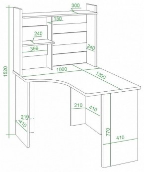 Стол компьютерный Домино Lite СКЛ-Угл120+НКЛ-100 в Добрянке - dobryanka.mebel24.online | фото 3