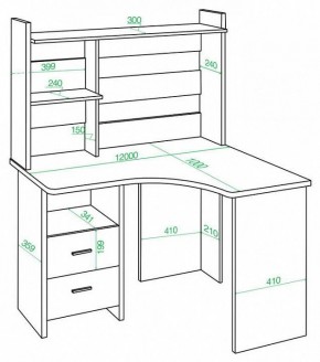 Стол компьютерный Домино Lite СКЛ-Угл120+НКЛХ-120 в Добрянке - dobryanka.mebel24.online | фото 2