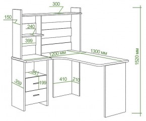 Стол компьютерный Домино Lite СКЛ-Угл130+НКЛ-120 в Добрянке - dobryanka.mebel24.online | фото 2