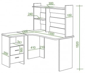 Стол компьютерный Домино Lite СКЛ-Угл130+НКЛ-130 в Добрянке - dobryanka.mebel24.online | фото 2