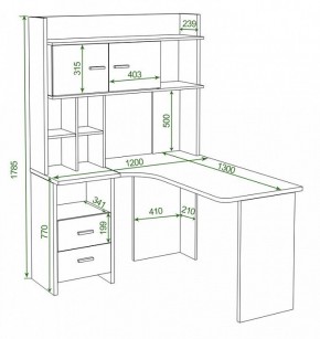 Стол компьютерный Домино Lite СКЛ-Угл130+НКЛХ-120 в Добрянке - dobryanka.mebel24.online | фото 2