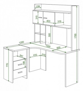 Стол компьютерный Домино Lite СКЛ-Угл130+НКЛХ-130 в Добрянке - dobryanka.mebel24.online | фото 2