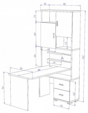 Стол компьютерный Домино СР-720/160 в Добрянке - dobryanka.mebel24.online | фото 2