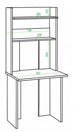 Стол компьютерный Нельсон Lite СКЛ-Прям80+НКЛХ 80 в Добрянке - dobryanka.mebel24.online | фото 2