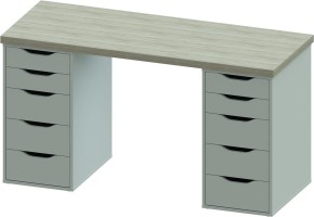 Стол письменный Ингар 2/55 140x75x55, дуб беленый/белый в Добрянке - dobryanka.mebel24.online | фото 2