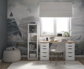 Стол письменный Ингар 2/55 140x75x55, дуб беленый/белый в Добрянке - dobryanka.mebel24.online | фото 4