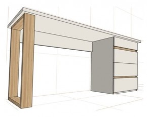 Стол письменный с тумбой 4 ящика (1250) в Добрянке - dobryanka.mebel24.online | фото 2