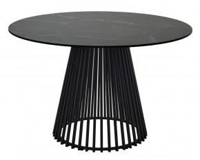 Стол TERNI 120 MATT BLACK MARBLE SOLID CERAMIC Черный мрамор матовый, керамика /Черн.каркас, ®DISAUR в Добрянке - dobryanka.mebel24.online | фото