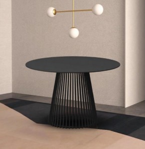 Стол TERNI 120 MATT BLACK MARBLE SOLID CERAMIC Черный мрамор матовый, керамика /Черн.каркас, ®DISAUR в Добрянке - dobryanka.mebel24.online | фото 2