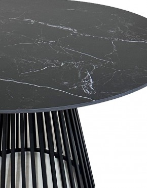 Стол TERNI 120 MATT BLACK MARBLE SOLID CERAMIC Черный мрамор матовый, керамика /Черн.каркас, ®DISAUR в Добрянке - dobryanka.mebel24.online | фото 4