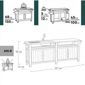 Столик для барбекю 415 Л (Unity Chef 415 L) графит в Добрянке - dobryanka.mebel24.online | фото 2