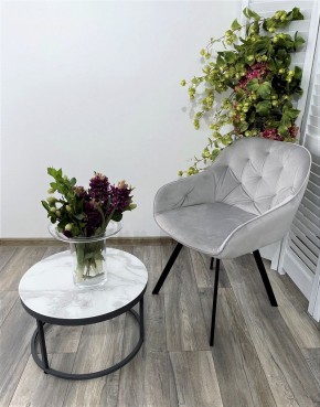 Стул GALE 360 град. поворот. BLUVEL-03 LIGHT GREY, велюр/ черный каркас, М-City в Добрянке - dobryanka.mebel24.online | фото 6