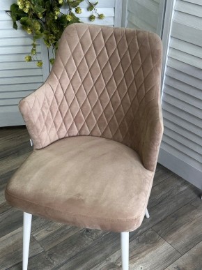 Стул HERMAN 360 град. БЕЖЕВЫЙ #5, велюр / белый каркас М-City в Добрянке - dobryanka.mebel24.online | фото 5