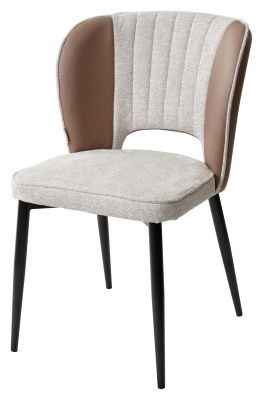 Стул HERMES WZ2042-02 светло-бежевый фактурный велюр/ HK017-31 серо-коричневый PU, М-City в Добрянке - dobryanka.mebel24.online | фото 1