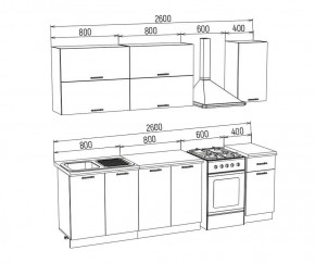 ТЕХНО-3 Кухонный гарнитур 2,0 м Компоновка №2 в Добрянке - dobryanka.mebel24.online | фото