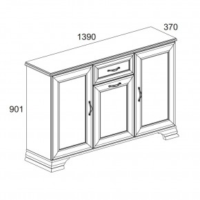 Тумба 3D1S, TIFFANY, цвет вудлайн кремовый в Добрянке - dobryanka.mebel24.online | фото 2