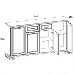 Тумба 4D1S, MONAKO, цвет Сосна винтаж/дуб анкона в Добрянке - dobryanka.mebel24.online | фото