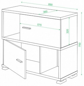 Тумба комбинированная Домино СБ-30/2 в Добрянке - dobryanka.mebel24.online | фото 3