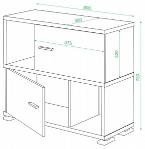 Тумба комбинированная СБ-30/2 в Добрянке - dobryanka.mebel24.online | фото 2