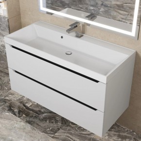 Тумба под раковину Uperwood Tanos 100 см, подвесная, белая/графит в Добрянке - dobryanka.mebel24.online | фото 10