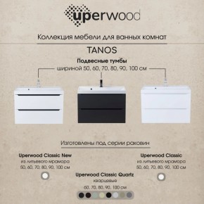 Тумба под раковину Uperwood Tanos 100 см, подвесная, белая/графит в Добрянке - dobryanka.mebel24.online | фото 12