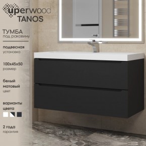 Тумба под раковину Uperwood Tanos 100 см, подвесная, черная матовая в Добрянке - dobryanka.mebel24.online | фото 3