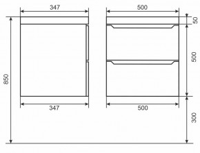 Тумба под раковину Uperwood Tanos 50 см, подвесная, черная матовая в Добрянке - dobryanka.mebel24.online | фото 3