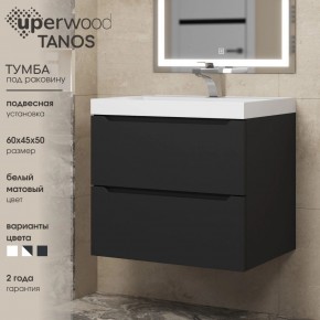 Тумба под раковину Uperwood Tanos 60 см, подвесная, черная матовая в Добрянке - dobryanka.mebel24.online | фото 3