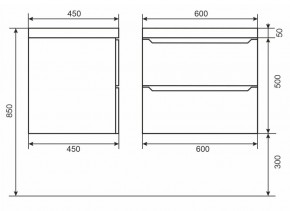 Тумба под раковину Uperwood Tanos 60 см, подвесная, черная матовая в Добрянке - dobryanka.mebel24.online | фото 6