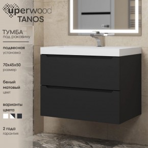 Тумба под раковину Uperwood Tanos 70 см, подвесная, черная матовая в Добрянке - dobryanka.mebel24.online | фото 3