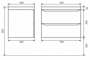 Тумба под раковину Uperwood Tanos 70 см, подвесная, черная матовая в Добрянке - dobryanka.mebel24.online | фото 6