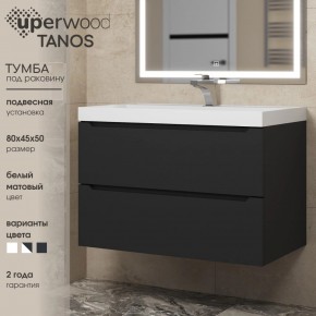 Тумба под раковину Uperwood Tanos 80 см, подвесная, черная матовая в Добрянке - dobryanka.mebel24.online | фото 3
